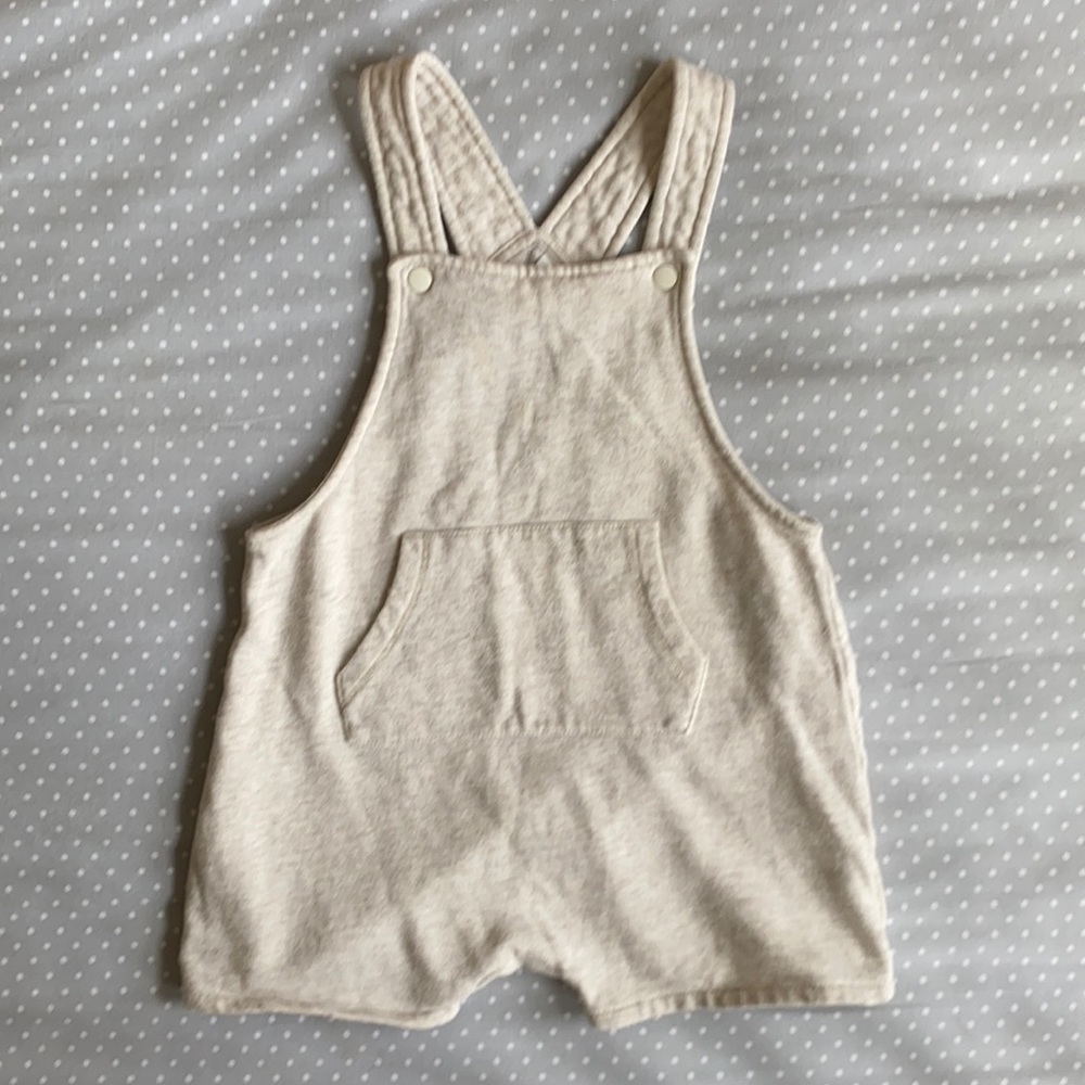 H&M 1.5-2 years oatmeal bib overall shorts